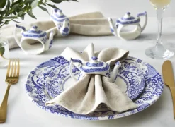 Blue Italian Servietringe - 4 stk.