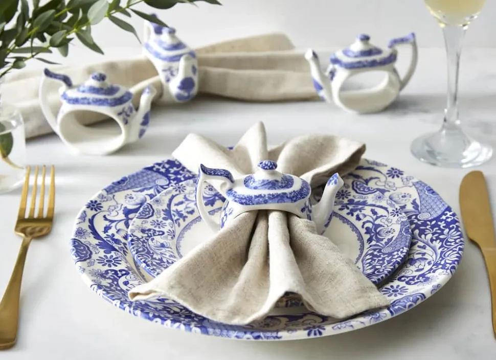 Blue Italian Servietringe - 4 stk.