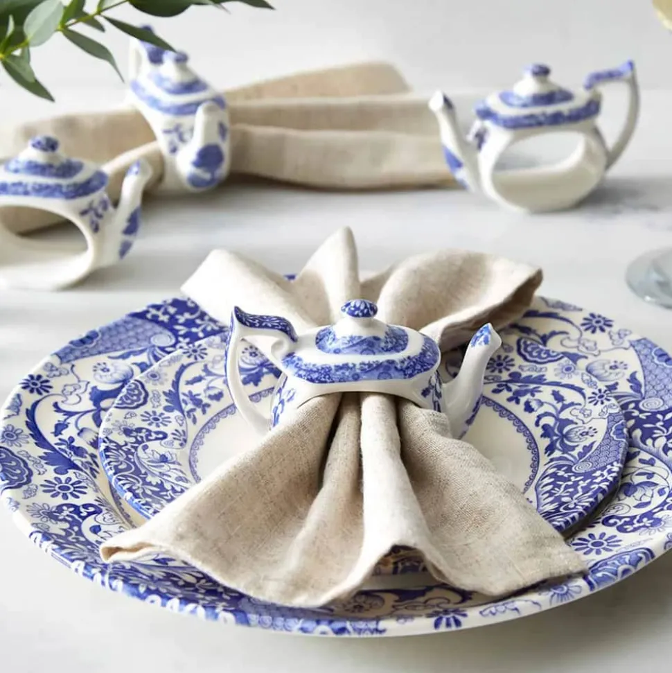 Blue Italian Servietringe - 4 stk.