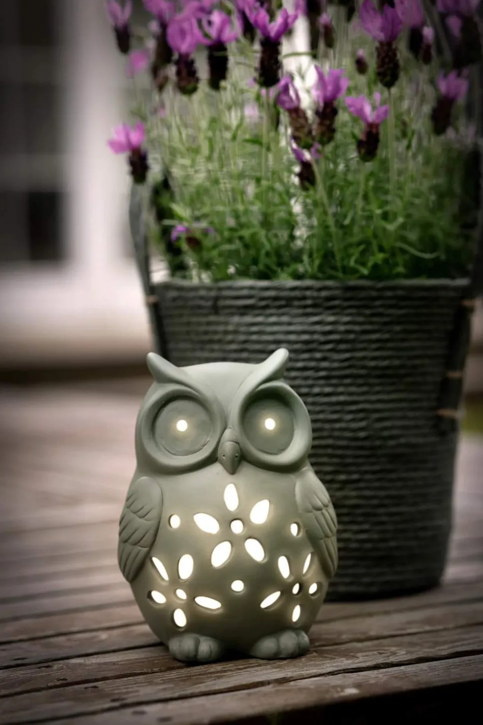 LED Solcellelampe - Ugle