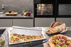 Pizzasten m. stand og Pizzahjul