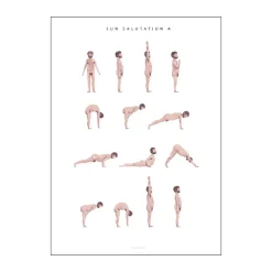 plakat - Sun salutation a man