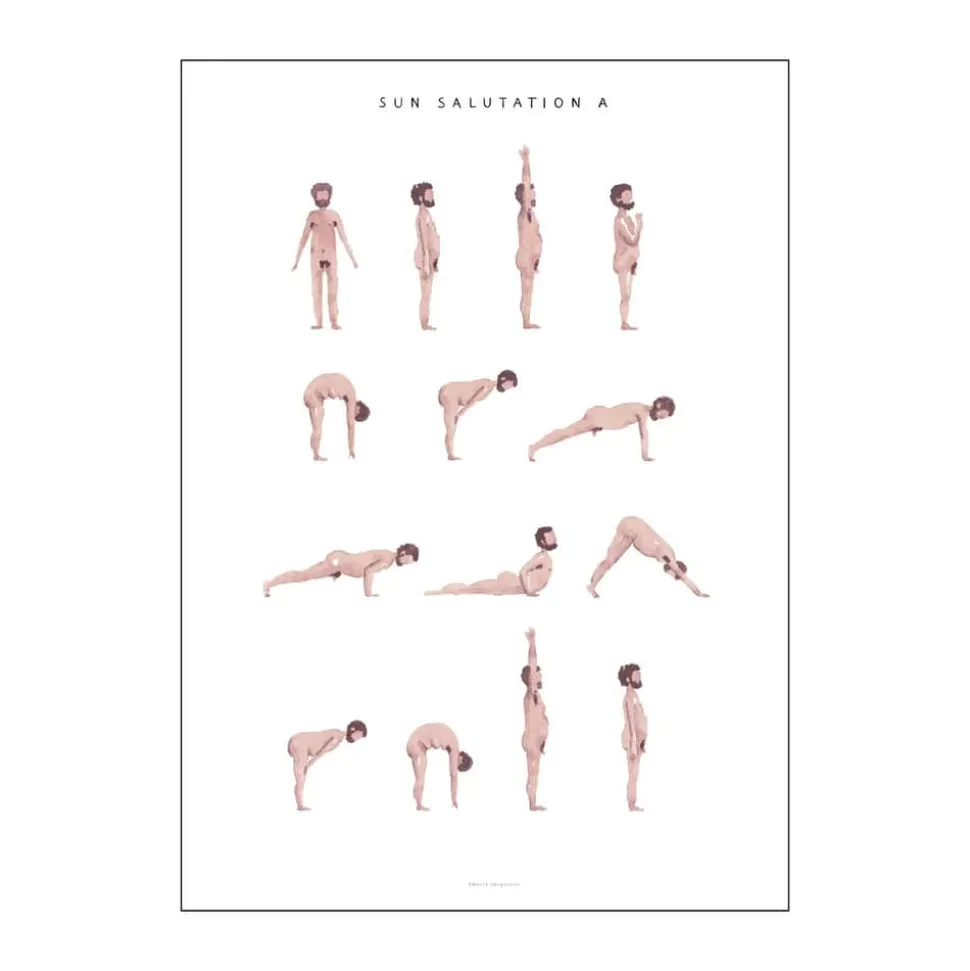 plakat - Sun salutation a man