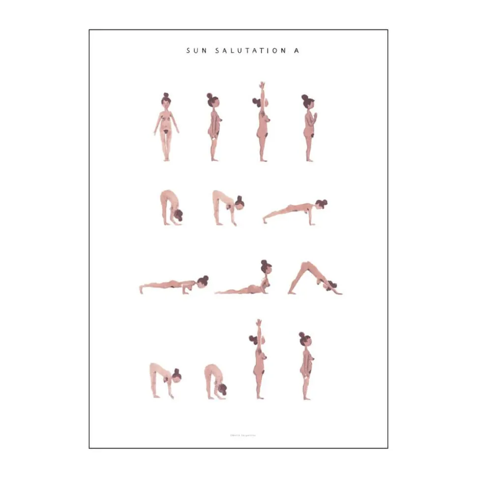plakat - Sun salutation a woman
