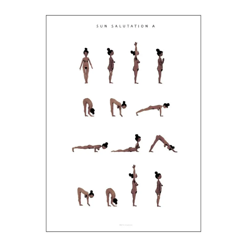 plakat - Sun salutation a woman