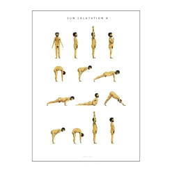 plakat - Sun salutation a man