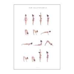 plakat - Sun salutation a woman