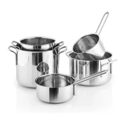 Stainless Steel Grydesæt - 5 dele