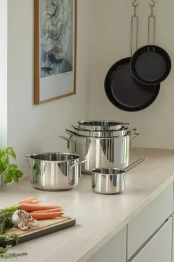 Stainless Steel Gryde- og pandesæt - 7 dele
